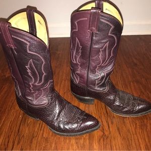 Tony Lama Purple Cowboy Boots - Size 11D